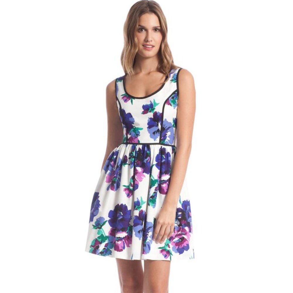 NWOT Shoshanna Belrose Seely Floral Dress Blue Green Purple Size 0